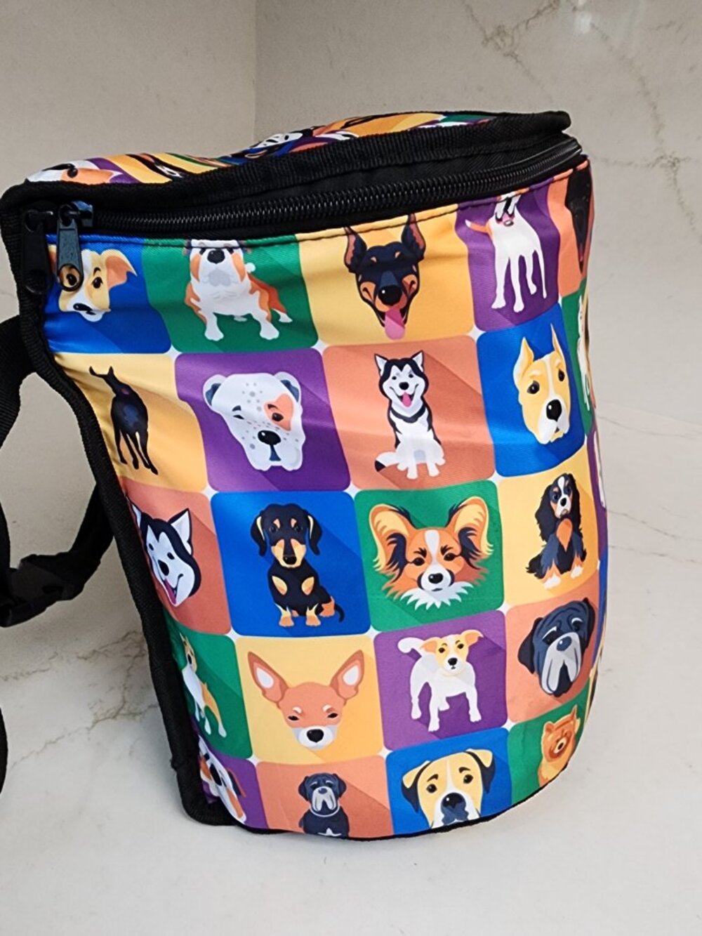 Pop Art Dog Breeds Insulated Lunch Bag Colorful Puppy Print Cooler Tote - Picture 3 of 15